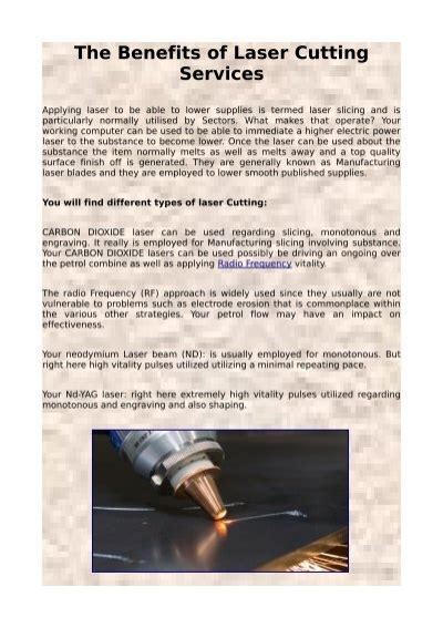 The Benefits Of Laser Cutting Services