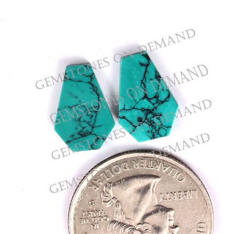 Synthetic Turquoise Fancy Coffin Shape Smooth Flat Cabochons Gemstone