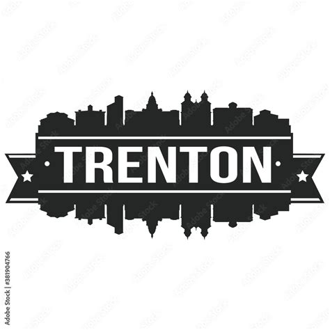 Trenton Skyline Silhouette Design City Vector Art Stencil. Stock Vector ...