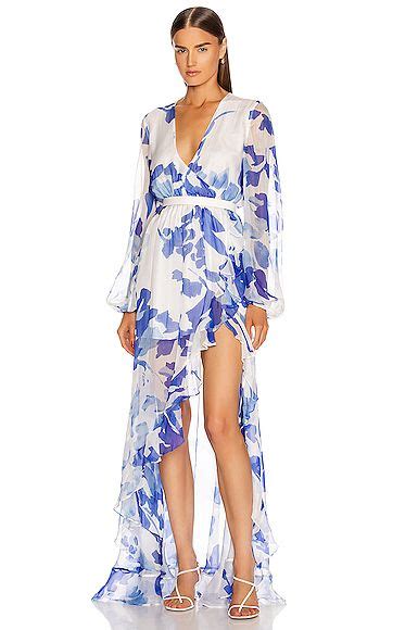 CAROLINE CONSTAS Liv Gown In Blue FWRD Caroline Constas High