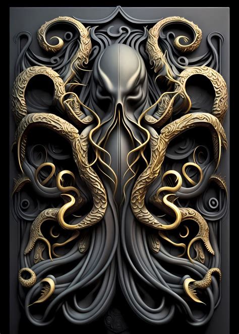 'Mythology Kraken Monster' Poster, picture, metal print, paint by Luong ...