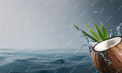 Premium Photo Coconut In Water Splash