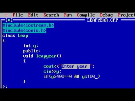 C Program To Check Leap Year Using Classes Leap Year Program In C