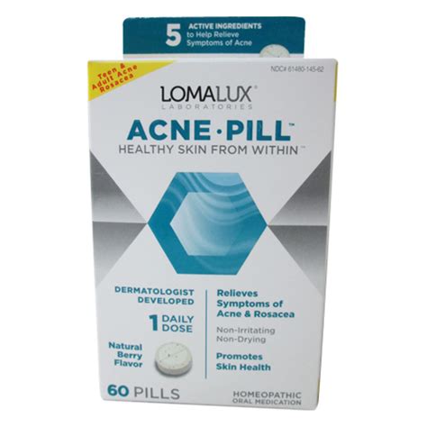 Lomalux Laboratories Acne Pill Homeopathic Oral Medication Pills 60 Ea