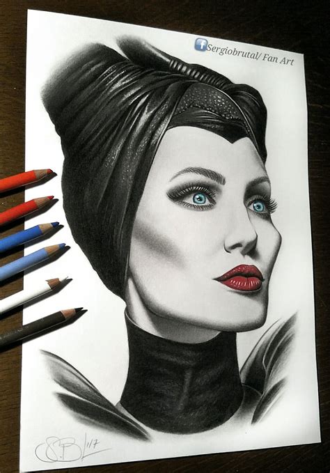 Maleficent/Angelina Jolie Drawing Pencils... | Beauty art drawings ...