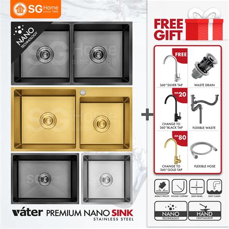 VATER Premium Nano Kitchen Sink Stainless Steel Under Top Mounted