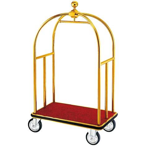 Stainless Steel Hotel Luxury Crown Foldable Bellboy Cart Rack Concierge