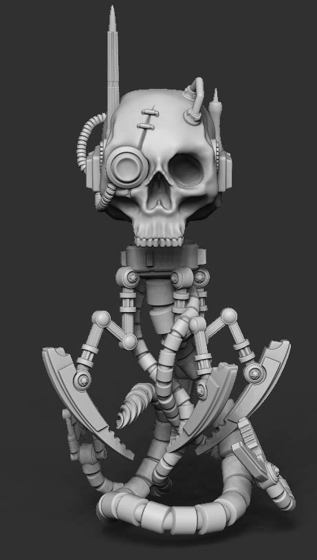 STL File Servo Servant Skull Display Figure 3D Printing Model To