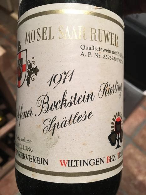 Winzerverein Ockfener Bockstein Riesling Sp Tlese Germany Mosel