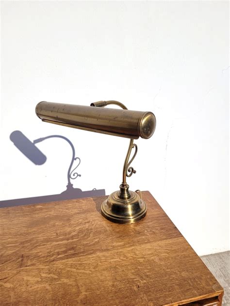 Lampe De Bureau Banquier Piano Laiton Coucou Retro