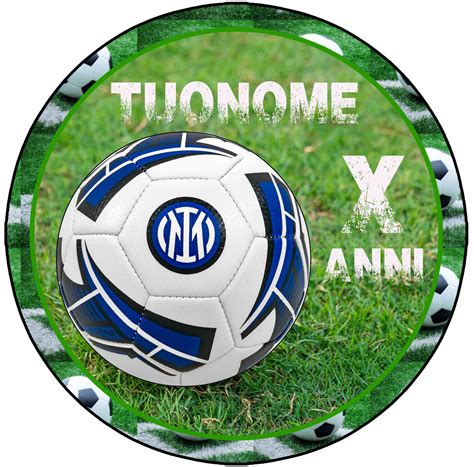 Cialda In Ostia Per Torta Tonda PALLONE DA CALCIO INTER STEMMA LOGO