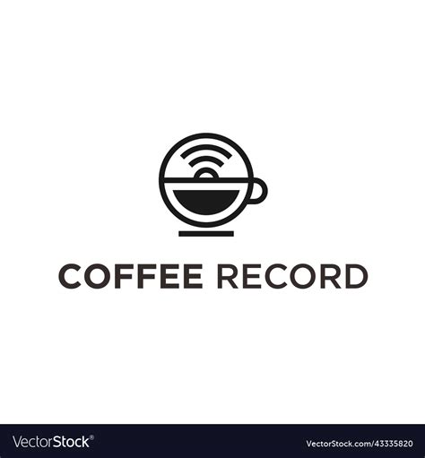 Coffee music recording logo design Royalty Free Vector Image