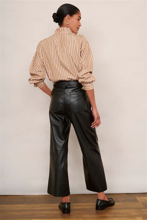 Jules Faux Leather Trousers Black Wyse London