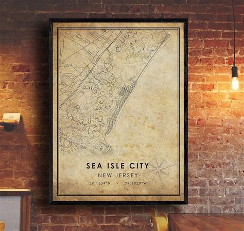 Sea Isle City Map Print Canvas - Sea Isle City Map - New Jersey Map Art