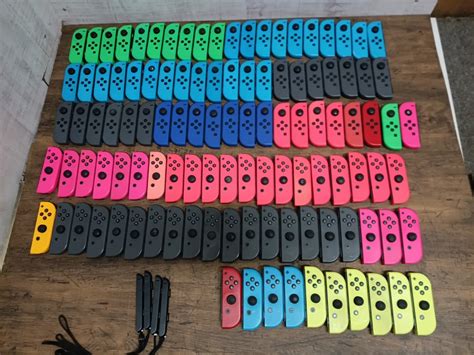 【傷や汚れあり】nintendo Switch Joy Con 111台 純正品 ストラップ4つ ジョイコン 任天堂 ニンテンドースイッチ