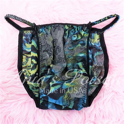 Sheer CHIFFON Fabrics Collection Sissy Mens String Bikini Panties S