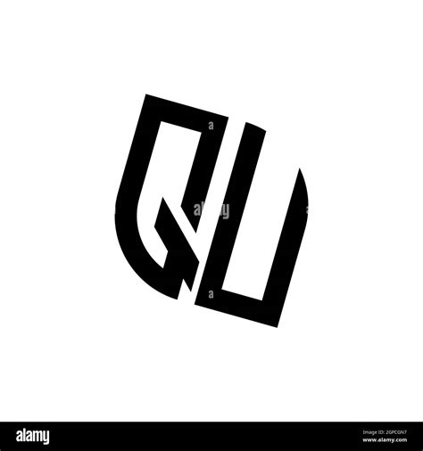 Qu Logo With Geometric Shape Vector Monogram Design Template Isolated