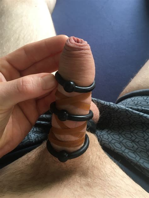 Cock And Ball Bondage With Rubber Bands And Cockrings 32 Pics Xhamster