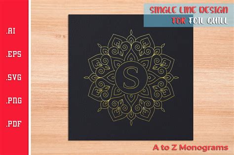 Single Line Mandala Monogram A To Z Svg For Foil Quill So Fontsy