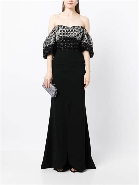 Saiid Kobeisy Off Shoulder Beaded Dress Farfetch