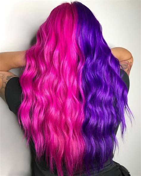 Pin By Skullbubbles🖤 On Hair Color Split Dyed Hair Bright Hair Colors Two Color Hair