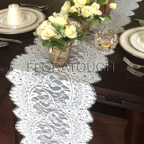 White Lace Table Runner Wedding Table Runner Etsy