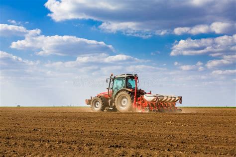 Farmer Seeding Sowing Crops At Field Stock Image Image Of Husbandry