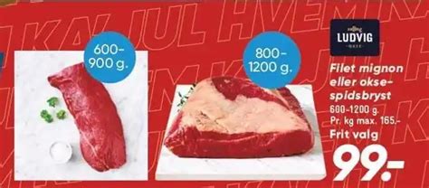 Filet Mignon Eller Oksespidsbryst Tilbud Hos Bilka