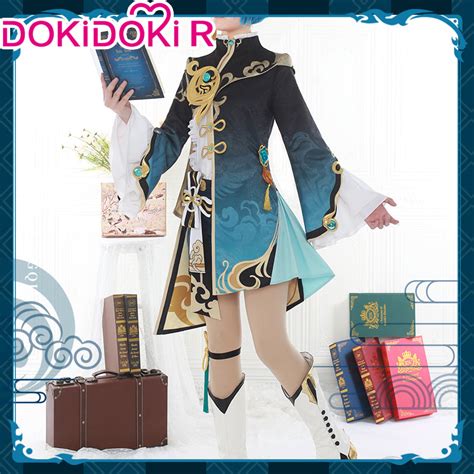 【in Stock】dokidoki R Game Genshin Impact Cosplay Xing Qiu Costume Xing