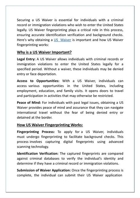 PPT Understanding The Importance Of US Waiver Fingerprinting In