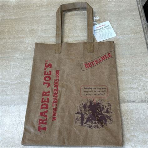 Trader Joes Bags Trader Joes Reusable Collectible Washable Paper Grocery Bag Poshmark