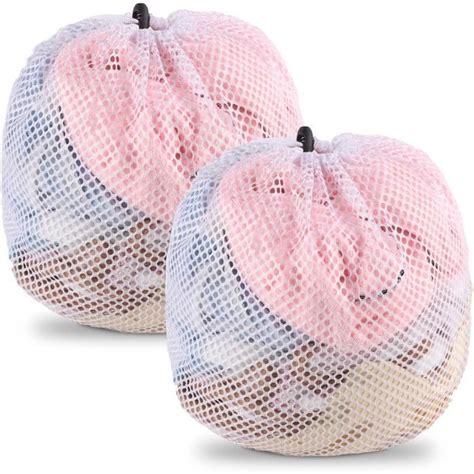 2 Pcs Filet Linge Machine À Laver Sac À Linge Avec Cordon De Serrage