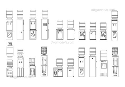 Water Coolers Dwg Free Cad Blocks Download