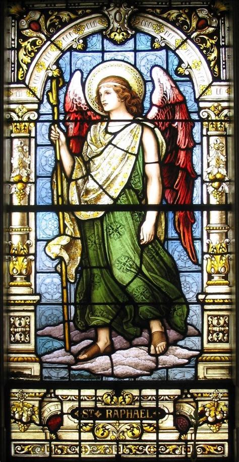 Arcanjo Rafael Stained Glass Angel Archangel Raphael Archangels