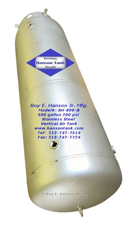 Asme Pressure Vessels Asme Stainless Steel Air Tank Ah B Hanson