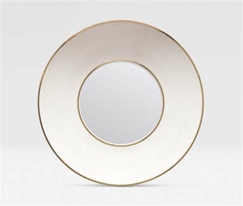 Robin Round Snow Faux Shagreen Mirror Mecox Gardens