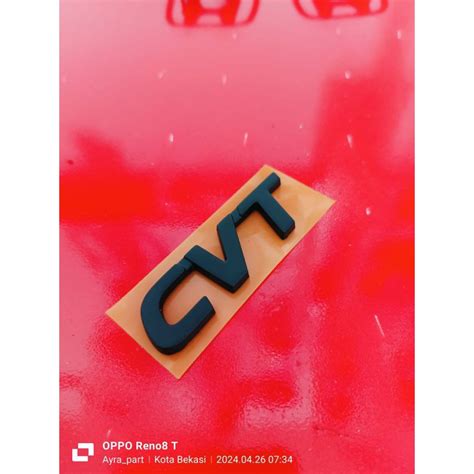 Jual Emblem Tulisan Logo CVT Hitam Doff Dan Hitam Glossy Original