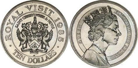 Dollars Elizabeth Ii Royal Visit St Kitts Und Nevis Numista