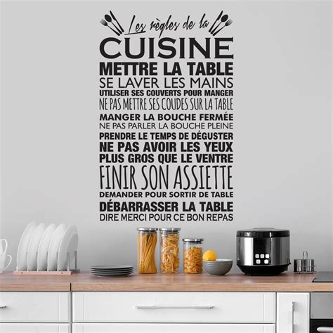 Stickers Les R Gles De La Cuisine Stickers Muraux Cuisine R Glement