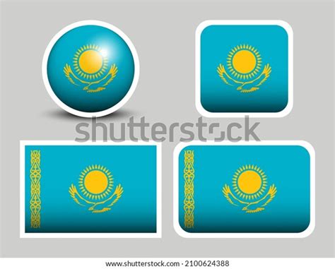 Flags Vector Kazakhstan Vector Illustration Set Stock Vector (Royalty ...