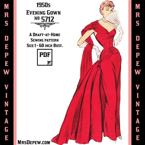 Vintage Sewing Pattern S Evening Ball Gown In Any Size Etsy Australia