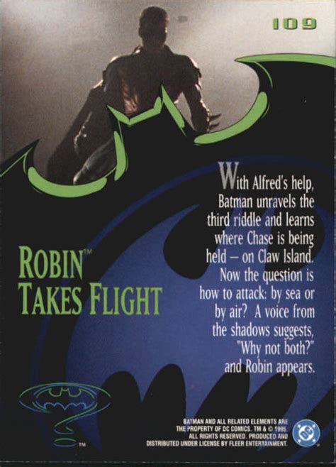 1995 Fleer Ultra Batman Forever 109 Robin Takes Flight A6196 NM MT