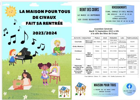 LA MPT fait sa rentrée 2023 2024 Mairie de Civaux 86