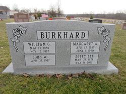 William G Burkhard Memorial Find A Grave