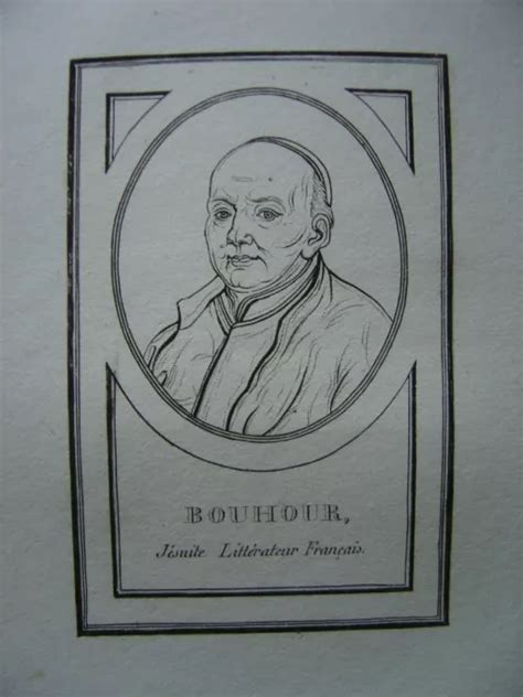 GRAVURE AU TRAIT Portrait de Dominique BOUHOURS Prêtre jésuite EUR 9 90