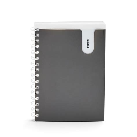 Poppin Medium Pocket Spiral Notebook Dark Grey Staplesca