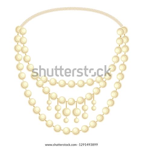 Fashion Pearl Necklace Icon Cartoon Fashion Stock Vector Royalty Free