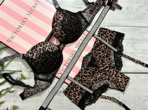 Victorias Secret Very Sexy Push Up Shine Strap Bra Set 3 Piece Set