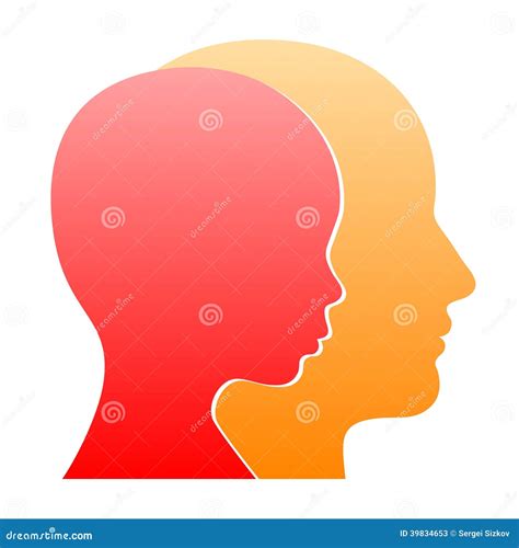 Man And Woman Face Profile Silhouette Vector 39834653