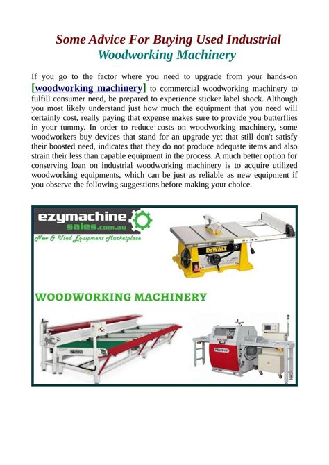 Ppt Some Advice For Buying Used Industrial Woodworking Machinery